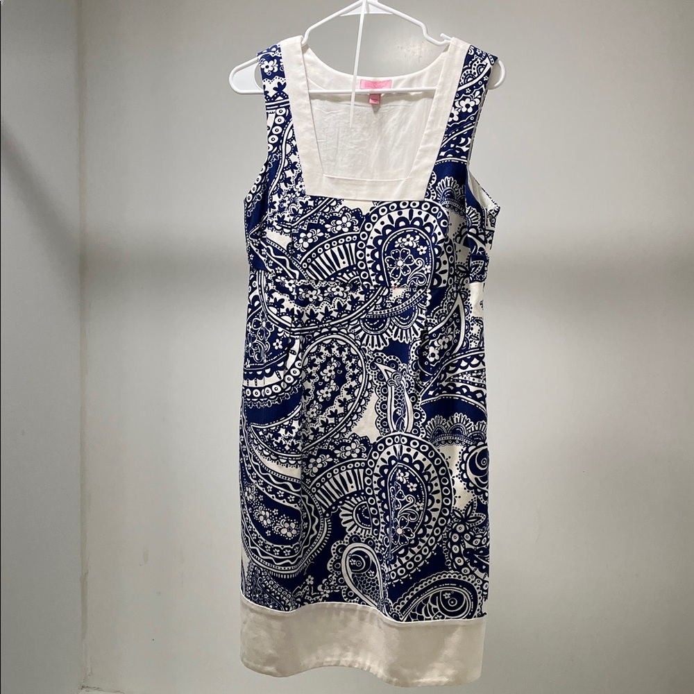 Lilly Pulitzer Navy & White Paisley Tank Shift Dress